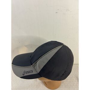 Asics nylon running hat women's gray black cap